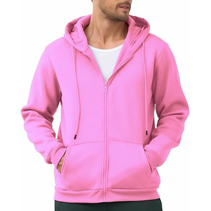 Veste à capuche avec fermeture éclair sweat à capuche zippé en coton doux sweat-shirt streetwear unisexe en gros - Product Image 1