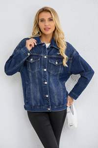 เสื้อแจ็คเก็ตยีนส์ผู้หญิงแบบลำลอง ผ้าควิลท์สองด้าน หนังวัว 100% ผ้าฝ้าย ลายเรียบ ตกแต่งกระดุมพร้อมโลโก้ ผ่านเทคนิคการซัก - Product Image 5