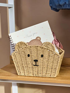 Cesta de algas marinas hecha a mano con forma de oso para niños, almacenamiento de habitación y organizador de juguetes, artesanía ecológica de Vietnam - Product Image 4