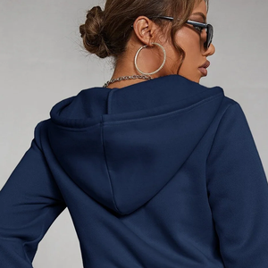 El último diseño personalizado Drop Shoulder Blank Zip Up Boxy Cropped Cut y Boxy Cropped Hoodie para mujeres con personalizado - Product Image 6