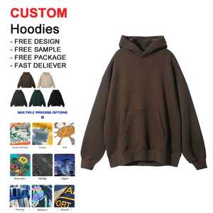 เสื้อฮู้ดดี้ทรงบ็อกซี่ผ้าฟลีซหนานุ่มคุณภาพสูง 350 GSM ผ้าฝ้ายหนา ไม่มีลาย  ไซส์ใหญ่พิเศษ  แบบยูนิเซ็กส์  รับสกรีนโลโก้  เสื้อฮู้ดดี้ผู้ชาย - Product Image 1