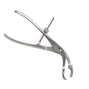 Pinces chirurgicales pour maintenir les os, 145 mm, acier inoxydable, courbées, avec vis de verrouillage réglable, filetage de fixation de 3 mm - Product Image 4