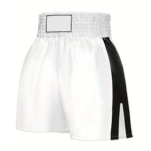 Pantalones cortos de entrenamiento de boxeo disponibles en colores blancos, adecuados para deportes de combate y pantalones cortos de Muay Thai MMA para hombres - Product Image 1