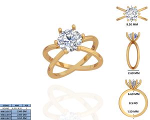 แหวนหมั้นของผู้หญิงสีทอง14K โมอิสซาไนต์บริสุทธิ์แหวนหมั้นของผู้หญิงอีสีสดใสตัด VVS2ได้ชัดเจนเครื่องประดับแฟชั่นที่งดงามขายส่ง - Product Image 5