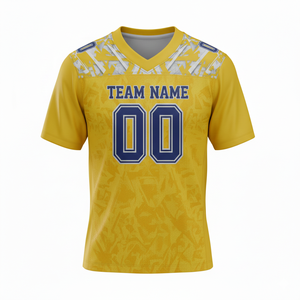 Maillot de football américain personnalisé anti-bactérien à manches courtes, uniforme de match, taille XL et plus, transfert thermique - Product Image 1