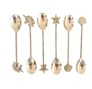Casted End Handle Tea Scoops & Spoons Customized Use <b>Gold</b> Plated Coffee Spoon With Newest Design For Restaurant - Product Image 1