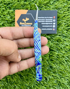 Pinzas de extensión de pestañas de acero inoxidable con estampado de mármol personalizado, totalmente cerradas, agarre fuerte, Punta puntiaguda de acero sostenible privada - Product Image 5