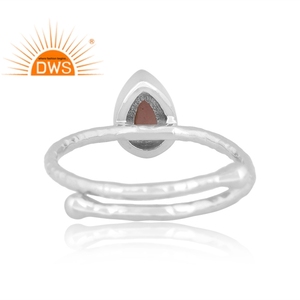 Nuevo diseño de plata de ley fina, piedra lunar de Chocolate Natural, anillo apilable de piedras preciosas, joyería para mujer, regalo para ella - Product Image 4