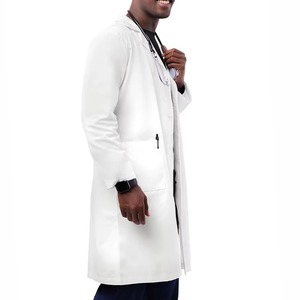 Imperméable antistatique blanc tricoté tissu médecin hôpital Blouse laboratoire blouse du Pakistan hôpital vêtements infirmière uniforme - Product Image 3