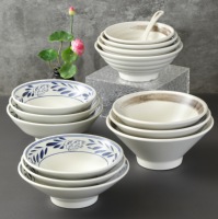 Vente en gros de bols à nouilles en mélamine personnalisés, écologiques, de style oriental, vaisselle pour usage en restaurant, haute qualité