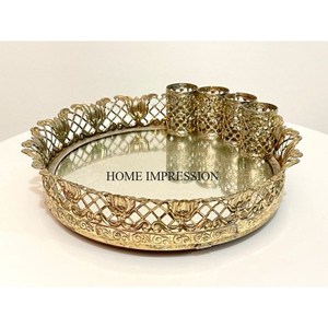 Modern Creative Art Collection Most Fancy Unique Designer Round Shape <b>Mirror</b> <b>Tray</b> From Indian Manufacturer From Indian Supplier - Product Image 6