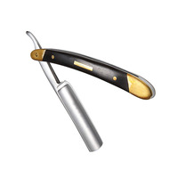 Rasoirs manuels/Rasage à manche en bois avec logo personnalisé Rasoir à barbe de barbier à bord droit de qualité supérieure Dernières nouveautés