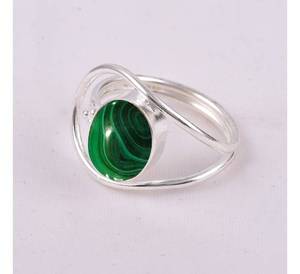Bague en argent sterling 925 faite à la main avec malachite verte pour femmes et demoiselles d'honneur fête mode mariages et bijoux de style girly - Product Image 5