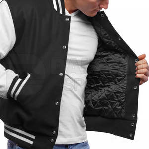 Offre Spéciale hommes Varsity Baseball veste haute rue décontracté en cuir manches lettre motif hiver Bomber veste Letterman veste - Product Image 6