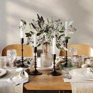 Hot Selling Matte Black <b>Candlestick</b> Holders New Arrival Candle Holders Lanterns and Candle Jars High Quality Centerpiece Candles - Product Image 4