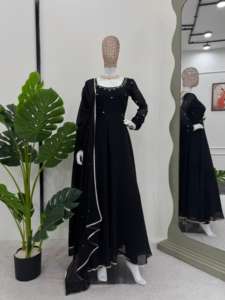 Hermoso vestido de fiesta-Fondo y Dupatta con trabajo hecho a mano con borde de encaje - Product Image 6