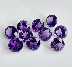 Améthyste violette naturelle coupe ronde 9mm à facettes-Améthyste en vrac de qualité supérieure - Product Image 3