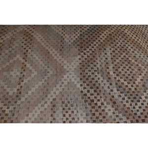 Vintage Kilim Area Rug 4.5x8.1 ft (138x246 cm), Turkish <b>Brown</b> Abstract <b>Wool</b> Rug - Product Image 4