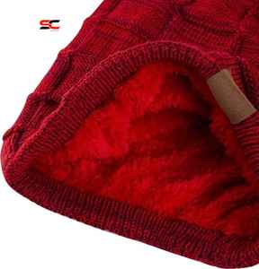 Gorro Beanie para hombres y mujeres, gorros cálidos de invierno, gorro de calavera grueso holgado de punto con cubierta facial - Product Image 3