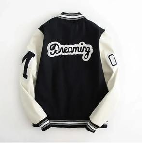 Veste d'hiver pour hommes de Style High Street Varsity en laine avec col montant respirant fermeture éclair motif teint uni nouveau Service OEM - Product Image 2