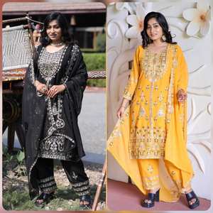 Tenue de soirée jaune pakistanaise Salwar Kameez avec Dupatta pour femme, costume ethnique indien Farshi, costumes pakistanais - Product Image 6