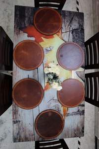 Real Leather <b>Round</b> Placemat Waterproof Wear Resistant Oil Proof <b>Table</b> <b>Mat</b> Heat-Insulating Home Use - Product Image 5