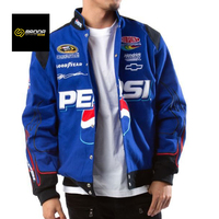 Veste de moto F1 d'été respirante en coton, vente en gros OEM ODM, avec logo brodé personnalisé, patch vintage, couleur personnalisée