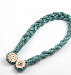 2Pcs Cotton <b>Curtain</b> Tiebacks With Magnets Hold, Wooden Buckle Magnetic <b>Curtain</b> Tie-back Hand - Product Image 1