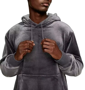 Sudadera con capucha de terciopelo OEM Factory Heavy Weight Sudaderas con capucha de terciopelo de alta calidad para hombres Sudadera con capucha de invierno - Product Image 4