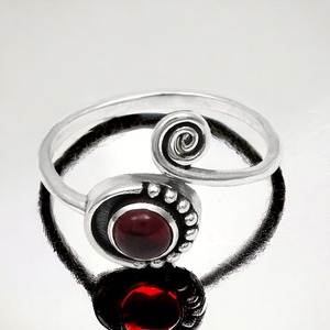 ของขวัญสุดเก๋สำหรับ925ของเธอแหวนโกเมนสีแดงธรรมชาติเงินแท้เครื่องประดับแฮนด์เมดแหวนคลาสสิกผู้ผลิตขายส่ง - Product Image 2