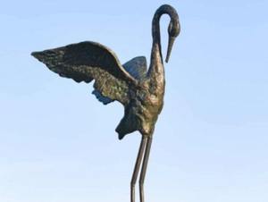 Country Style <b>bronze</b> Crane Figurine Bird Statue large Size Outdoor <b>Garden</b> Decor Modern Heron Crane Statue Birds Metal Animals - Product Image 6