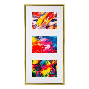 Cadre photo en métal doré de luxe 23,8 x 46,8 cm format A4 en verre et aluminium pour la décoration de la maison - Product Image 2