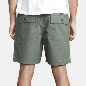 Pantalones Cortos Bermuda de Algodón Oxford de Color Sólido para Hombre, con Bolsillos, Cierre de Botones, Estilo Casual, Cintura Media, Transpirables, Tejido Cargo - Product Image 2
