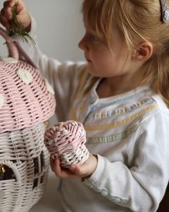 Colorful Design Natural Handmade Rattan Mushroom Shaped Storage Basket for Kid's Room Decoration & Gift Basket for Kids - Product Image 4