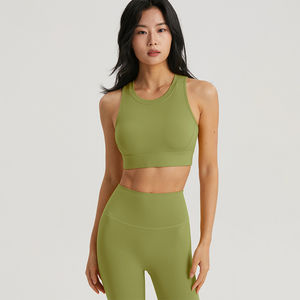 2025 ensemble de Yoga pour femmes personnalisé respirant sans couture 2 pièces vêtements de sport nouveau Design vêtements de Fitness avec hauts courts - Product Image 1