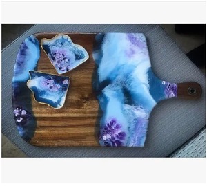 New Arrival Hand Crafted Resin & <b>Wood</b> Chopping Board Vegetable/Cheese Board Wooden <b>Laser</b> Custom <b>Wood</b> Logo Blocks Piece Packaging - Product Image 2