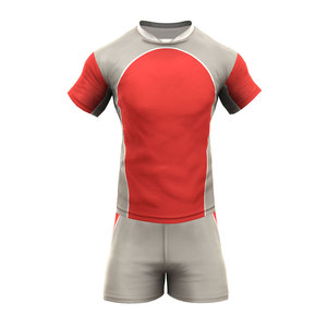 Ensemble d'uniformes de rugby personnalisés Vêtements d'équipe sublimés rouge et blanc avec logo Respirant et confortable - Product Image 3