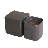 Elegantes und Schlichtes Schwarzes Braunes Graues Weißes Quadratisches Glasbecher Premium Duftkerzen-Geschenkset Hochwertige Wohnraumdekoration - AROVI