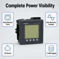 Medidor de Energía y Potencia PM5560 para Montaje en Panel, Pantalla LCD, Monitoreo Eléctrico Industrial