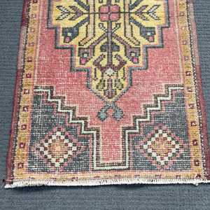 1.6x3.1 ft <b>Rug</b>, <b>Small</b> Turkish <b>Rug</b>, Red Striped <b>Rug</b> - Product Image 4