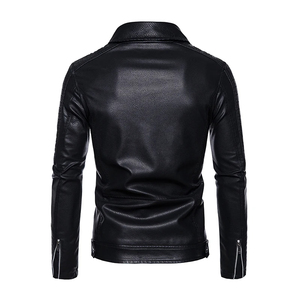 High Quality ODM OEM Customized <b>Men's</b> Genuine <b>Leather</b> Motorcycle <b>Jacket</b> Plus Size Embroidery Decoration Biker Fashion Coat - Product Image 4