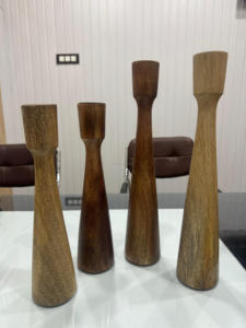 Decorative Wooden Pillar <b>Candle</b> <b>Stand</b> Hand Crafted Wood <b>Candle</b> Holders for Living Room, Table Centerpiece, Mango Wood <b>Stand</b> - Product Image 2