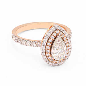 Anillo de diamantes en forma de pera radiante - Product Image 3