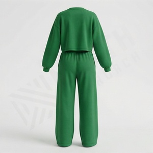 Conjunto Deportivo de 2 Piezas para Mujer, Estilo Vintage, con Capucha, de Algodón y Felpa, para Invierno, Hombros Caídos, Transpirable, para Gimnasio - Product Image 2