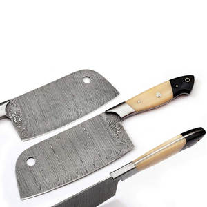 Custom Logo Leather <b>Sheath</b> Wholesale OEM Factory Direct Sale Cleaver Custom Handmade Damascus Steel Chef Cleaver - Product Image 4