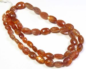 Alta calidad 17 \ "Strand Natural Sparkle Orange Sunstone 7-14mm Cuentas facetadas Gemas africanas sueltas inspiradas en cuentas de corte ovalado - Product Image 4