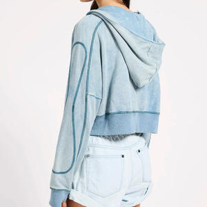 Sudadera Corta para Mujer, Venta al por Mayor, Logotipo Personalizado, Sudadera Corta de Manga Larga, Sudadera Personalizada para Mujer, Sudadera Corta con Capucha - Product Image 3