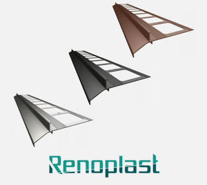 Renoplast ®   Profilé de corniche en aluminium K30, finition des terrasses et des balcons, sols carrelés sur mortier adhésif, systèmes de drainage - Product Image 1