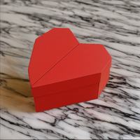Boîte cadeau en papier personnalisable de 2 mm d'épaisseur, en matériaux recyclés écologiques, en forme de cœur rouge en relief, emballage romantique pour la Saint-Valentin