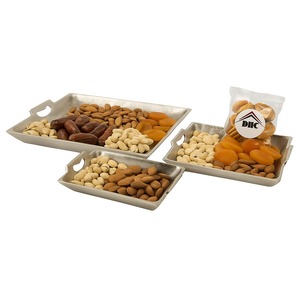 Plateau de service en métal décoratif couleur or sophistication parfait pour les rassemblements d'élite, les mariages ou les cadeaux de luxe - Product Image 2